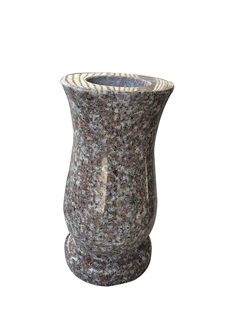 Brown Granite Cemetery Vase 
