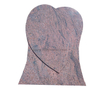 Heart Memorials In Multicolor Red Granite