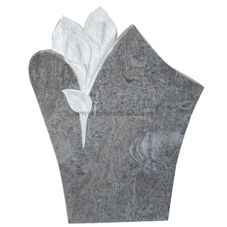 Granite Carved Flower Headstone 
