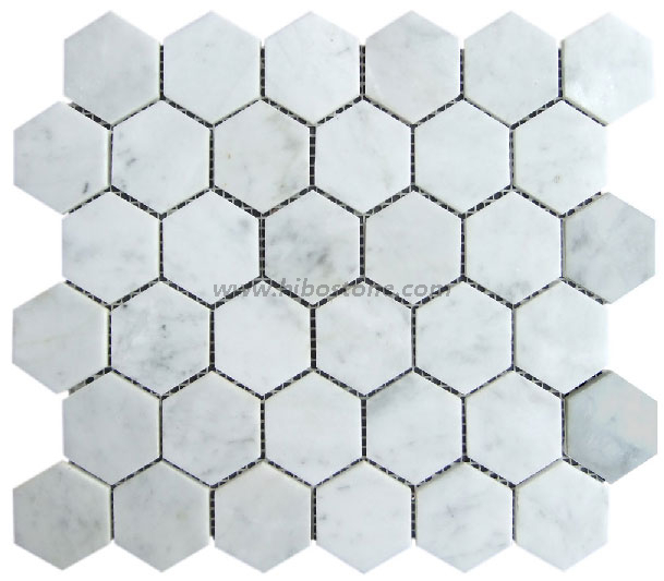 Carrara white Hexagon Mosaic Tile
