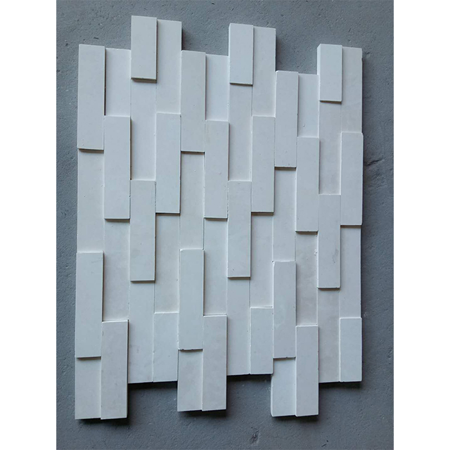 Bianco Botticino stacked stone