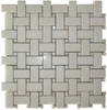 Basketweave Mosaic Tile In Thassos White and shell