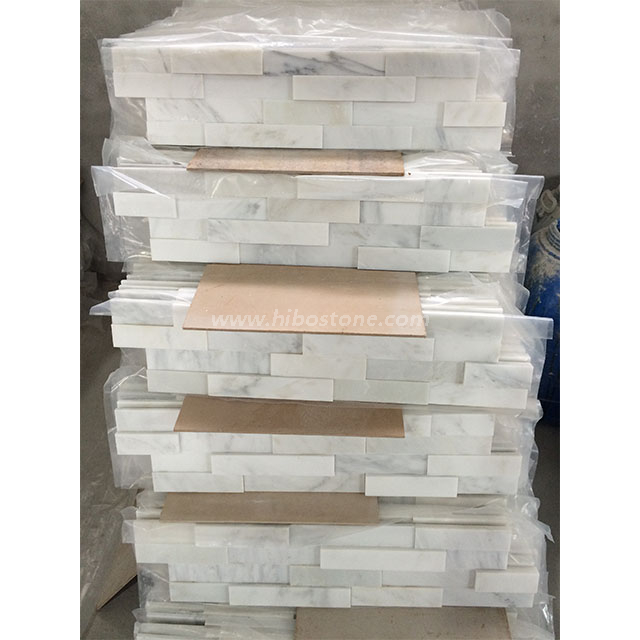 3D Oriental White Marble Ledger Panels Polished