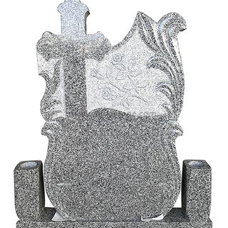 Light Grey Granite G655 Orthodox Cross Tombstone
