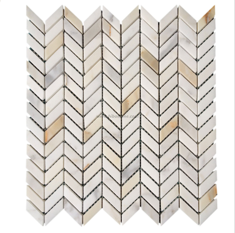 Calacatta Gold Chevron Marble Mosaic