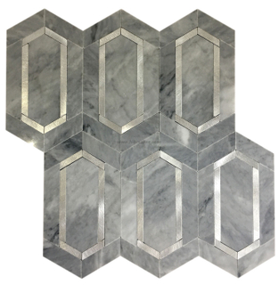 China Self-Adhesive Grey Marble Mosaic