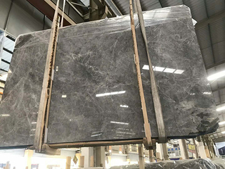 Chinese Hermes Grey Polished Marble Slabs Dark Color