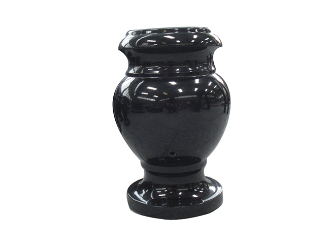 Absolute Black Granite Vase For Headstones ST-Vase-03