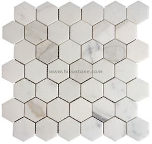 2" Calacatta Gold Hexagon tile