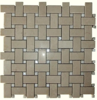 Crema Marfil Basketweave Mosaic Tile