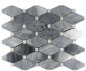 Grey Rhomboid Natural Marble Mosaic Tile