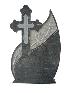 Dark Grey Granite Orthodox Cross Monument