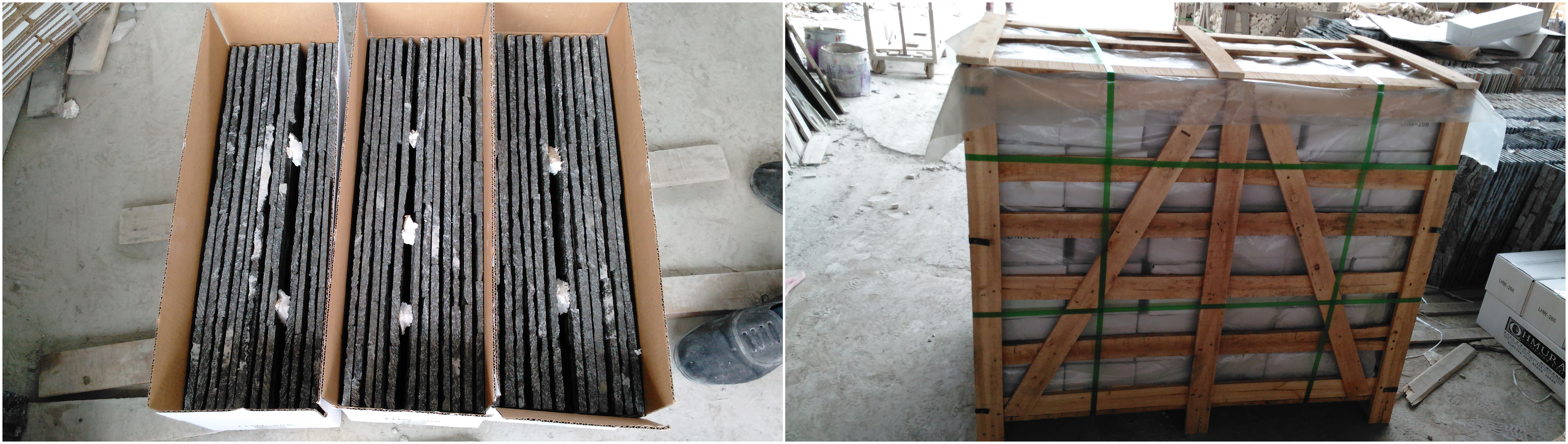 Stacked stone packing