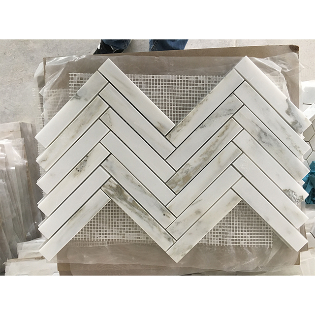 Santiago white marble mosaic tiles