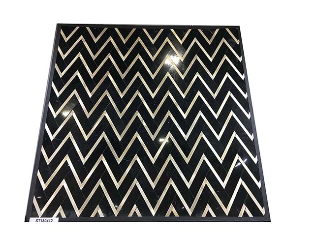 Black with Metal tiles