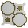 White Marble And Metal WaterJet Mosaics