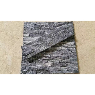 Antique Black Marble Ledger Panel Tiles Split