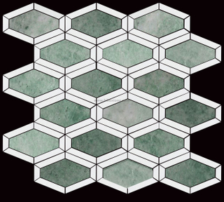 China Ming Green Marble Long Hexagon Mosaic Tile Manufacturer