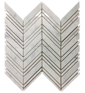 China Carrara White Chevron Mosaic