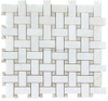 Basketweave Mosaic Tile In Thassos White