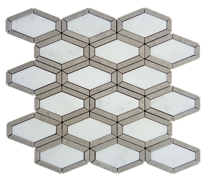 China Oriental White Marble Long Hexagon Mosaic Tile Manufacturer