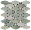 China Natural Green Rhomboid Marble Mosaic Tile Manufacturer