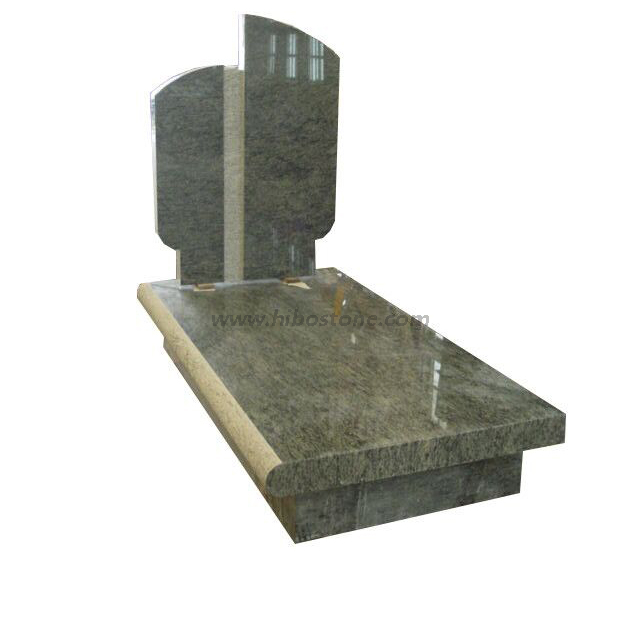 Belgian Style Olive Green Granite Tombstone
