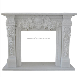 China White Sculpture Marble Mantel 