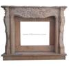 China Red Marble Handmade Fireplace Mantel