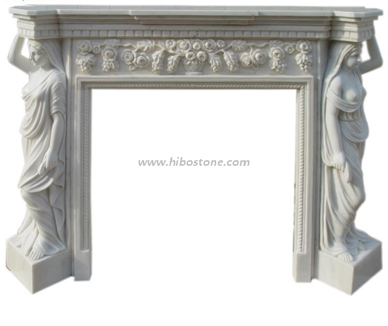 white marble fireplace